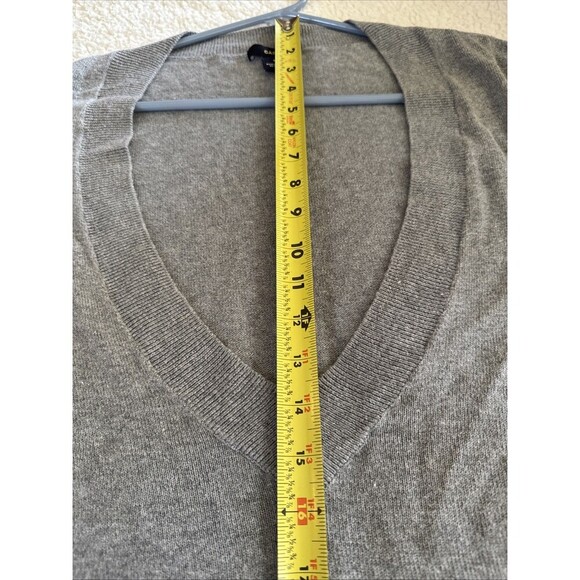 Gap Cashmere/Cotton Sweater V Neck Women M Gray Preppy Comfy - Picture 11 of 12